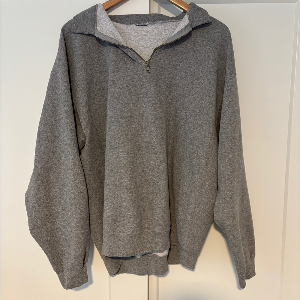 Gray Quarter-Zip Sweatshirt
